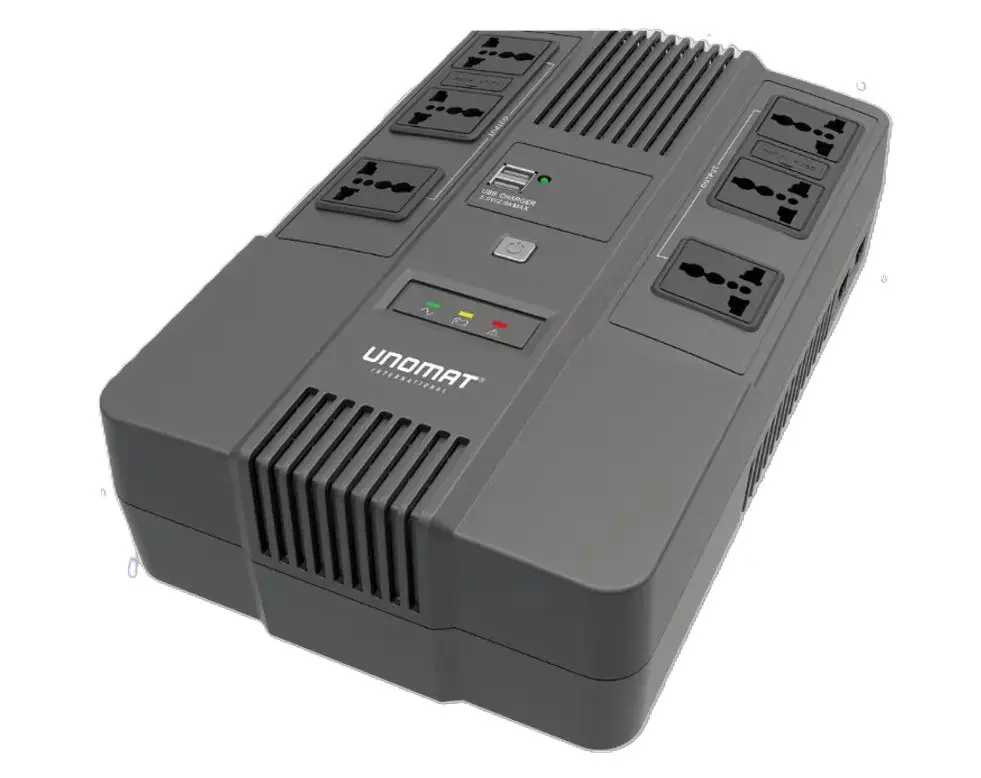 UNOMAT UM-TOP-650-EU – ONDULEUR 600VA – 360W – PRISES FR SCHUKO – AVR SYSTEM – BLACK