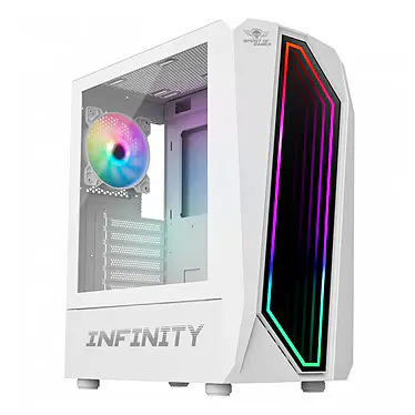 Boitier Spirit Of Gamer 8201WT Infinity Artic Moyen Tour – Rétroéclairage ARGB Noir – Blanc