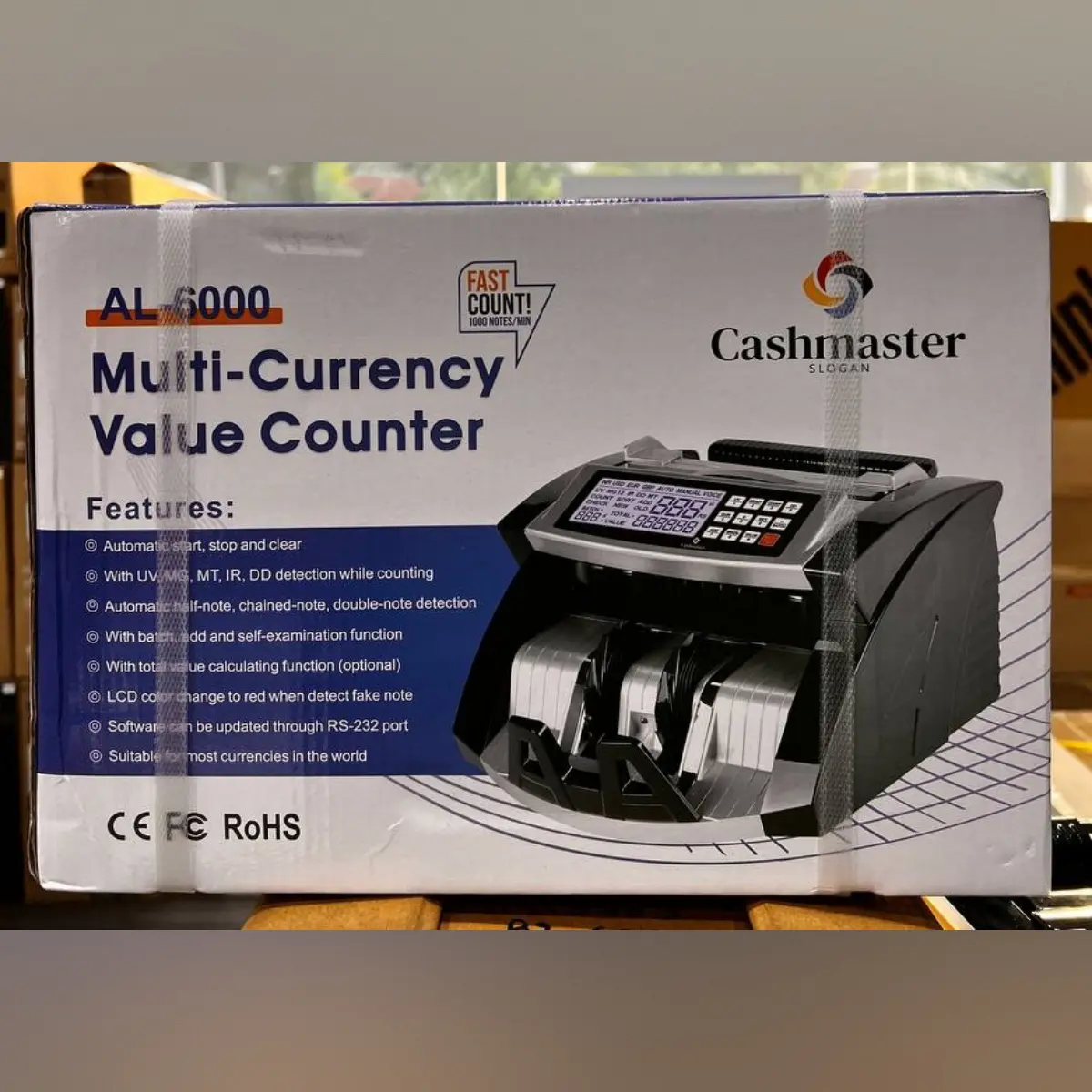 CASHMASTER COMPTEUSE DE BILLET AL-6000 – COMPTEUSE – DÉTECTUS FAUX BILLETS – ECRAN LCD – BLACK