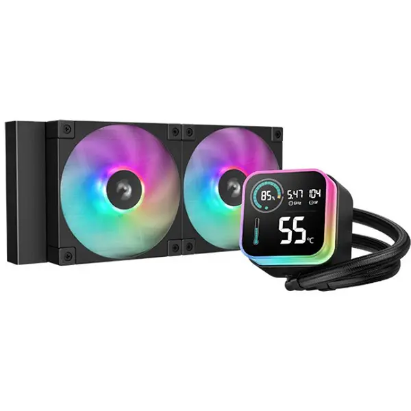 DEEPCOOL LQ240 – WATERCOOLING AIO 240 MM – INTEL & AMD – ARGB – ÉCRAN LCD – ANTI-LEAK – 2400 – BLACK