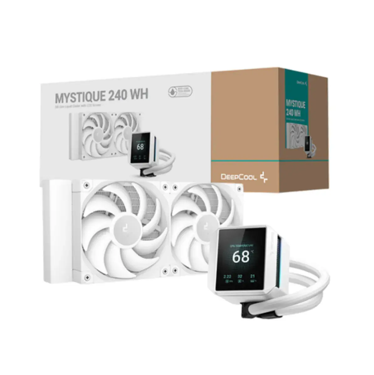 DEEPCOOL MYSTIQUE 240 – WATERCOOLING AIO 240MM – NTEL & AMD – ARGB – ECRAN LCD PERSONNALISÉ – WHITE