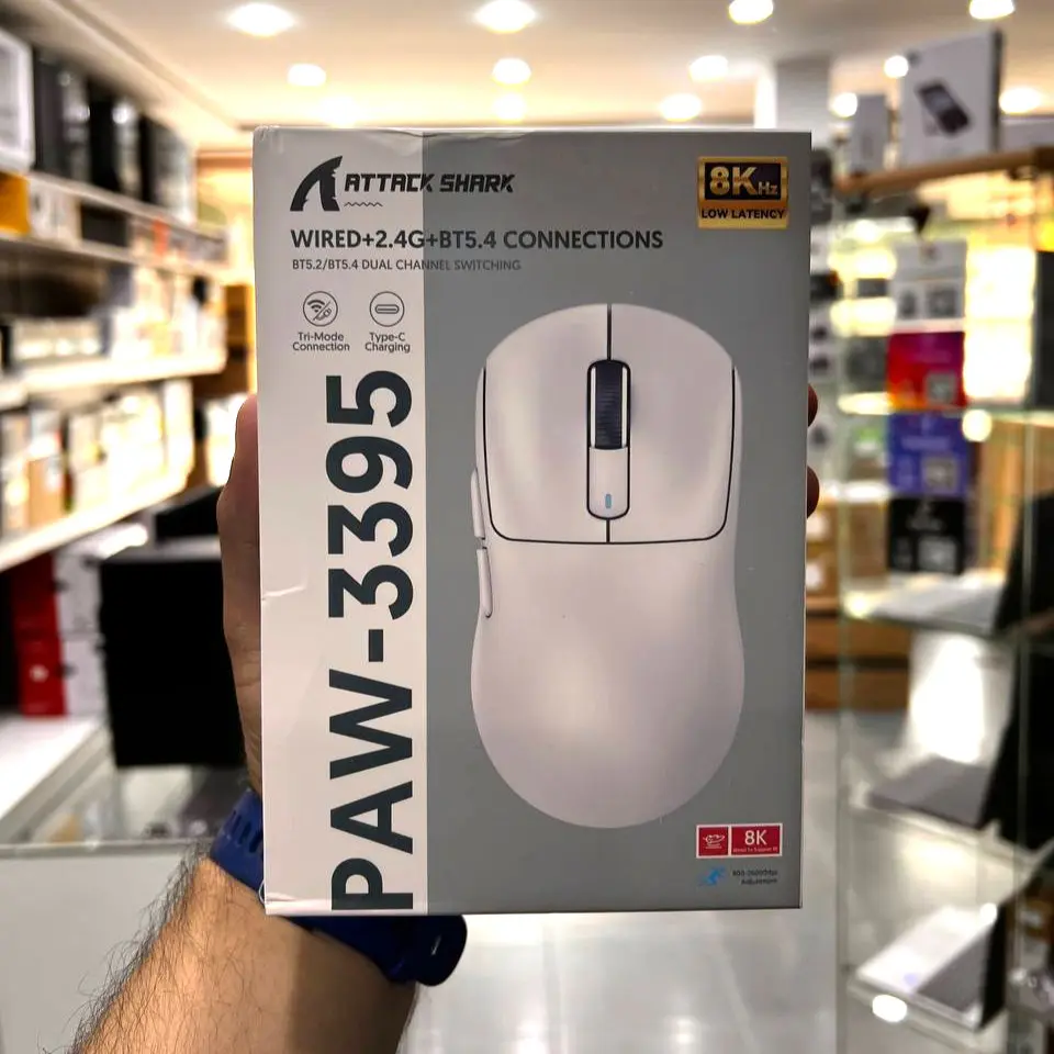 ATTACK SHARK X3 PRO – SOURIS FILAIRE & SANS FIL – BLUETOOTH – 6 BOUTONS – 26000 DPI – 8KHZ – WHITE
