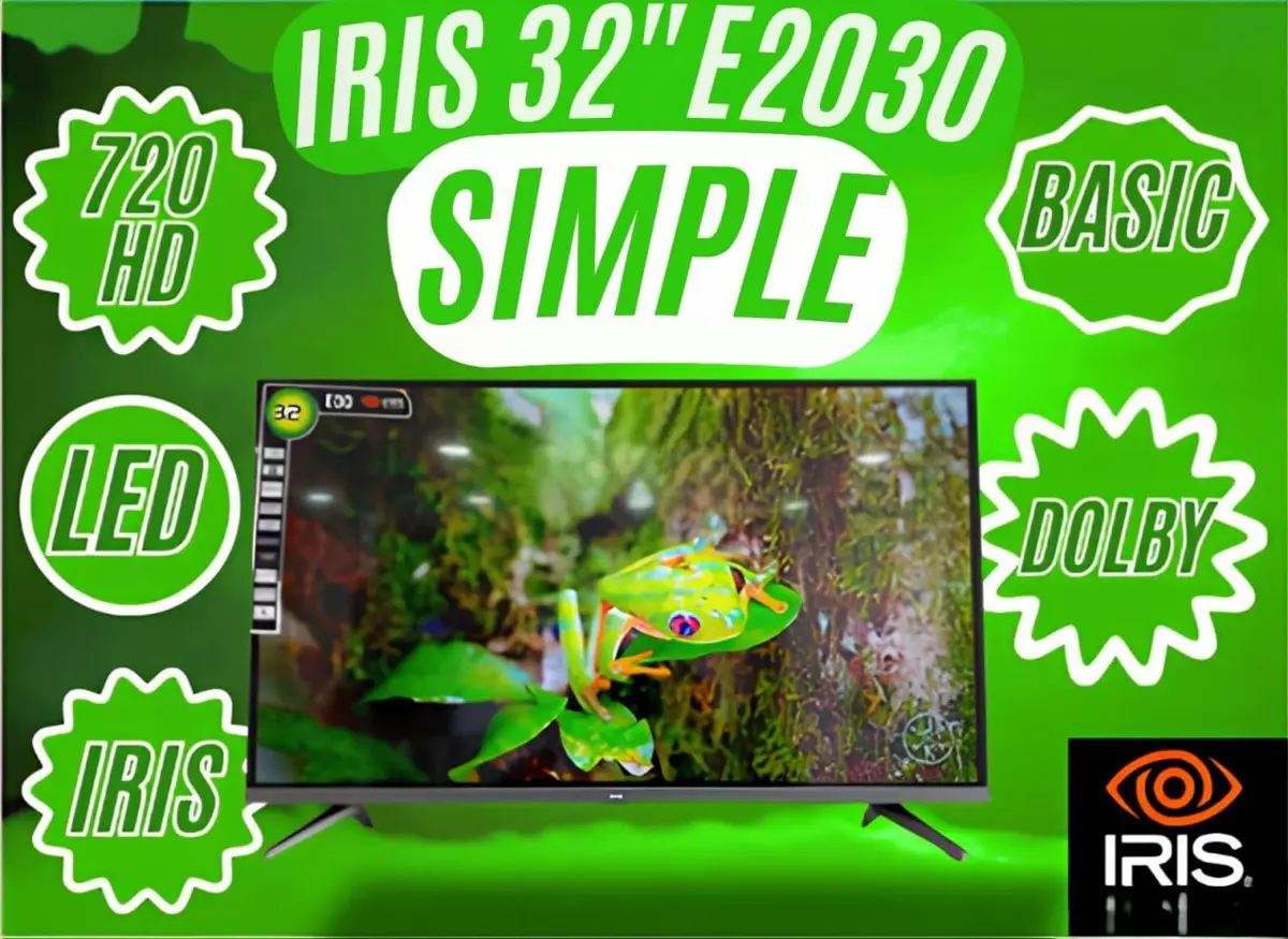 TV IRIS E2030 32″ POUCES – LED HD BASIC – FLICKER FREE – DOLBY AUDIO- 16:9 60HZ – HDMI / USB -BLACK