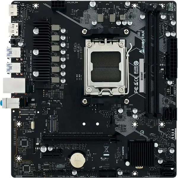 BIOSTAR B650MT – CARTE MÈRE MICRO-ATX – SOCKET AM5 – AMD B650 – 2 X DDR5 – SATA – SLOT M.2 – BLACK