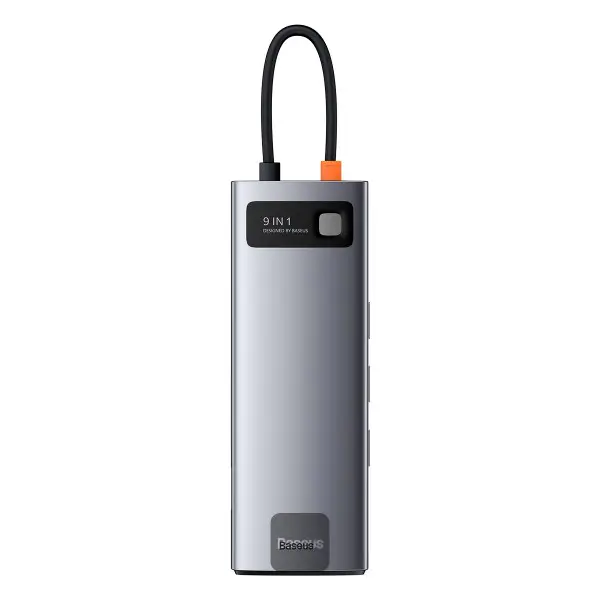 BASEUS METAL GLEAM 9-IN-1 – HUB USB-C 9 PORTS – HDMI – USB 3.0 – RJ45 – SD CARD – TF-USB-C -ORIGINAL