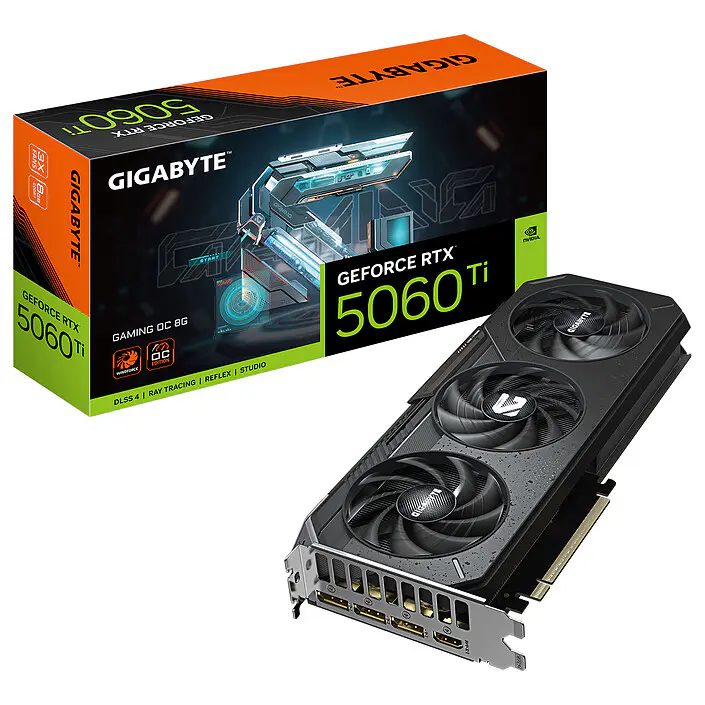 GIGABYTE GEFORCE RTX 5060 TI GAMING OC – CARTE GRAPHIQUE 8GB GDDR7 – DLSS 4 – RAY TRACING – BLACK