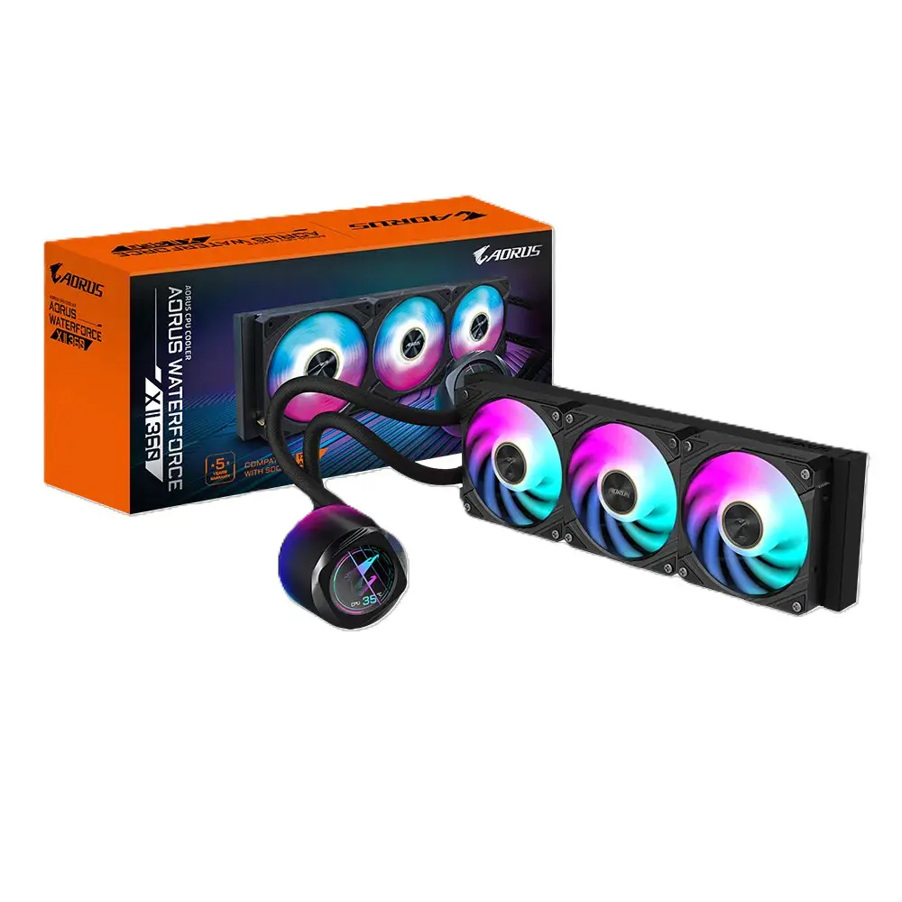GIGABYTE AORUS WATERFORCE X II 360 – WATERCOOLING ULTRA PERFORMANCE – LCD – 360 MM – RGB – BLACK