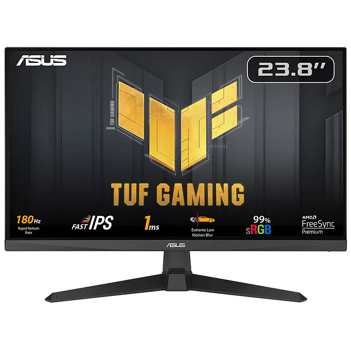 ECRAN ASUS TUF GAMING VG249Q3A – 23.8″ FHD – DALL IPS – 180 HZ – HDMI – 1MS – FREESYC – BLACK
