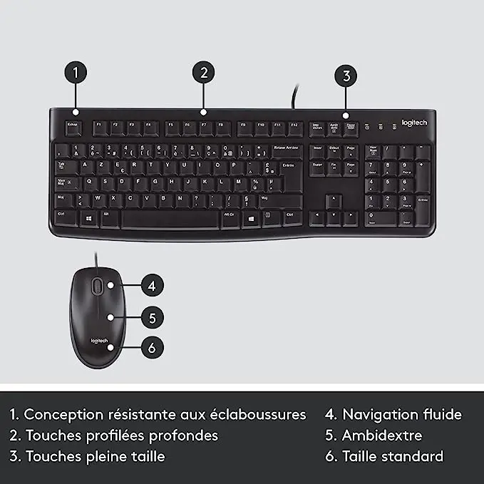 Clavier + Souris Logitech MK120 Bundle