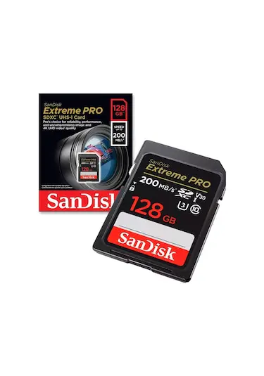 SANDISK EXTREME PRO 128GB – CARTE SDXC UHS-I – 200MO/S LECTURE – 90MO/S ECRITURE – VIDEO 4K UHD
