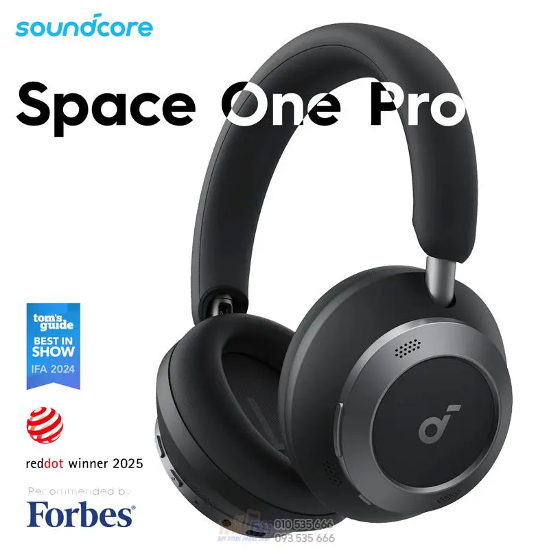 SOUNDCORE BY ANKER SPACE ONE PRO – CASQUE SANS FIL – BLUETOOTH – ANC 3.0 – QUITE – PLIABLE – BLACK