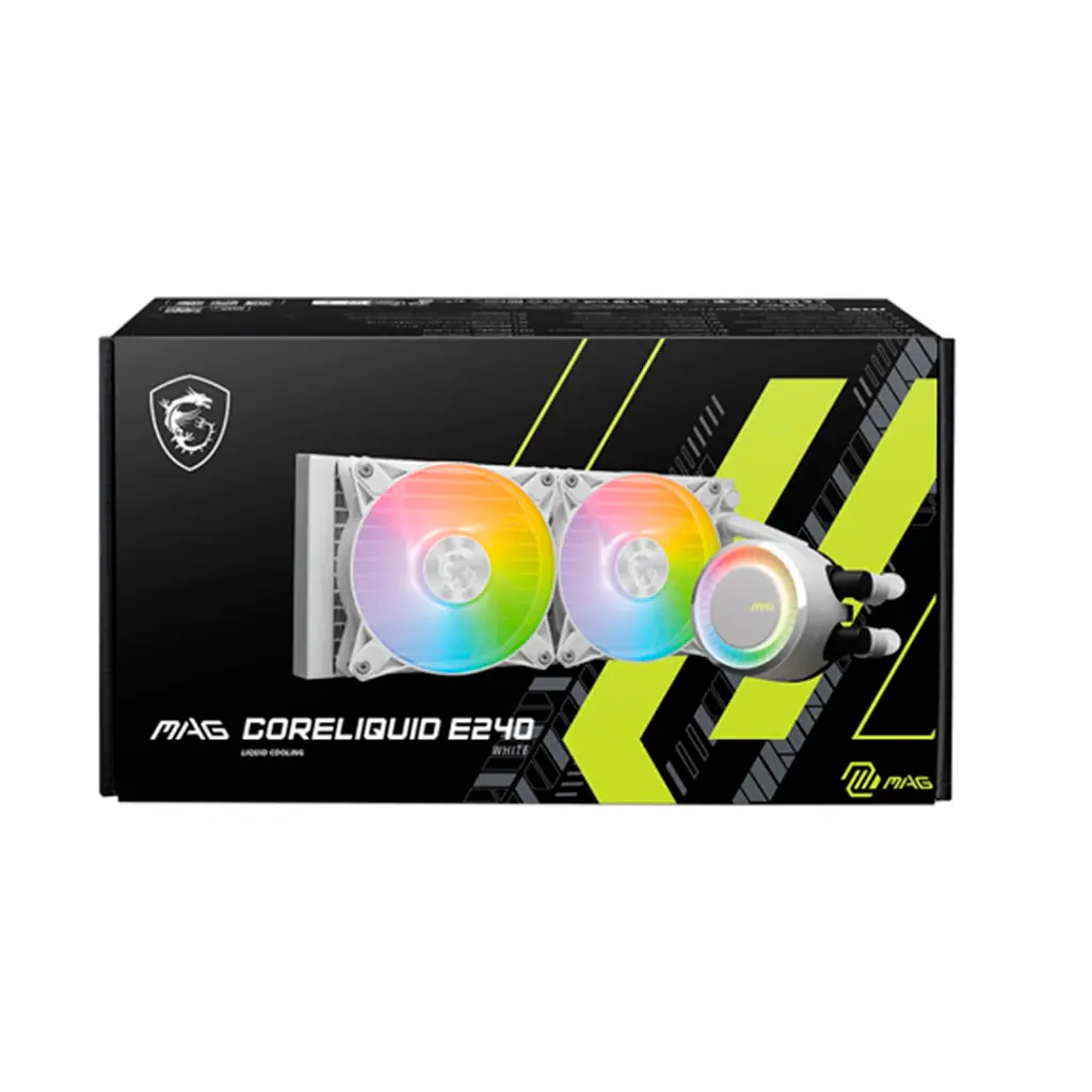 MSI MAG CORELIQUID E240 – WATERCOOLING 240MM – 2 X FANS ARGB – PERFORMANCE – INTEL & AMD – WHITE