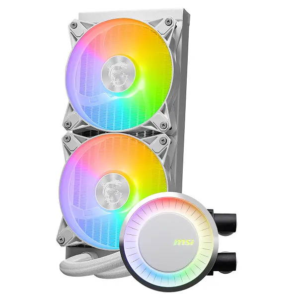 MSI MAG CORELIQUID E240 – WATERCOOLING 240MM – 2 X FANS ARGB – PERFORMANCE – INTEL & AMD – WHITE