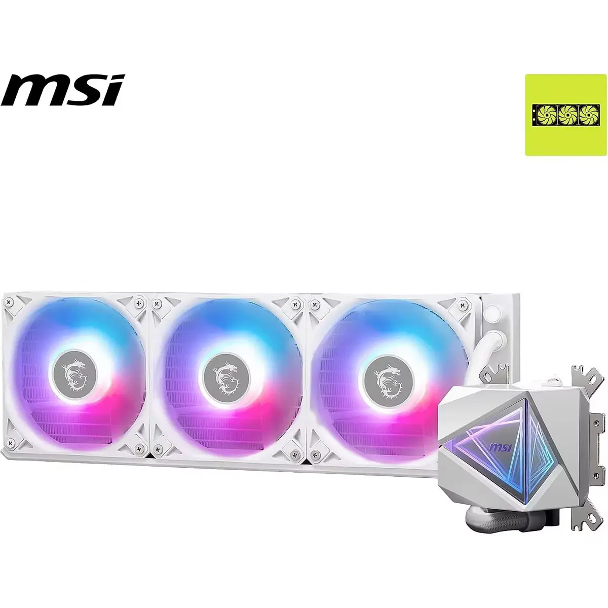MSI MAG CORELIQUID I360 – WATERCOOLING 360MM – 3 X FANS ARGB – PERFORMANCE – INTEL & AMD – WHITE