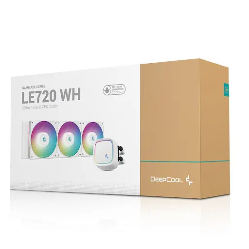 DEEPCOOL LE720 – WATERCOOLING 360MM – 3 X FANS ARGB – ULTRA PERFORMANCE – INTEL & AMD – WHITE