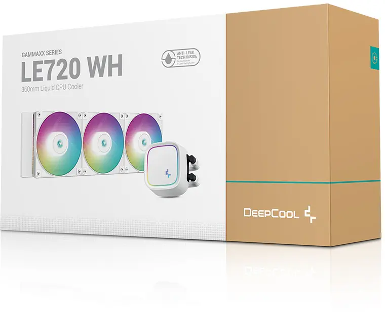 DEEPCOOL LE720 – WATERCOOLING 360MM – 3 X FANS ARGB – ULTRA PERFORMANCE – INTEL & AMD – WHITE