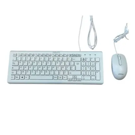 MSI COMBO CLAVIER + SOURIS FILAIRE – SK-9626 MW – AZERTY – USB-A – 100% AVEC PAVÉ NUMÉRIQUE – BLANC
