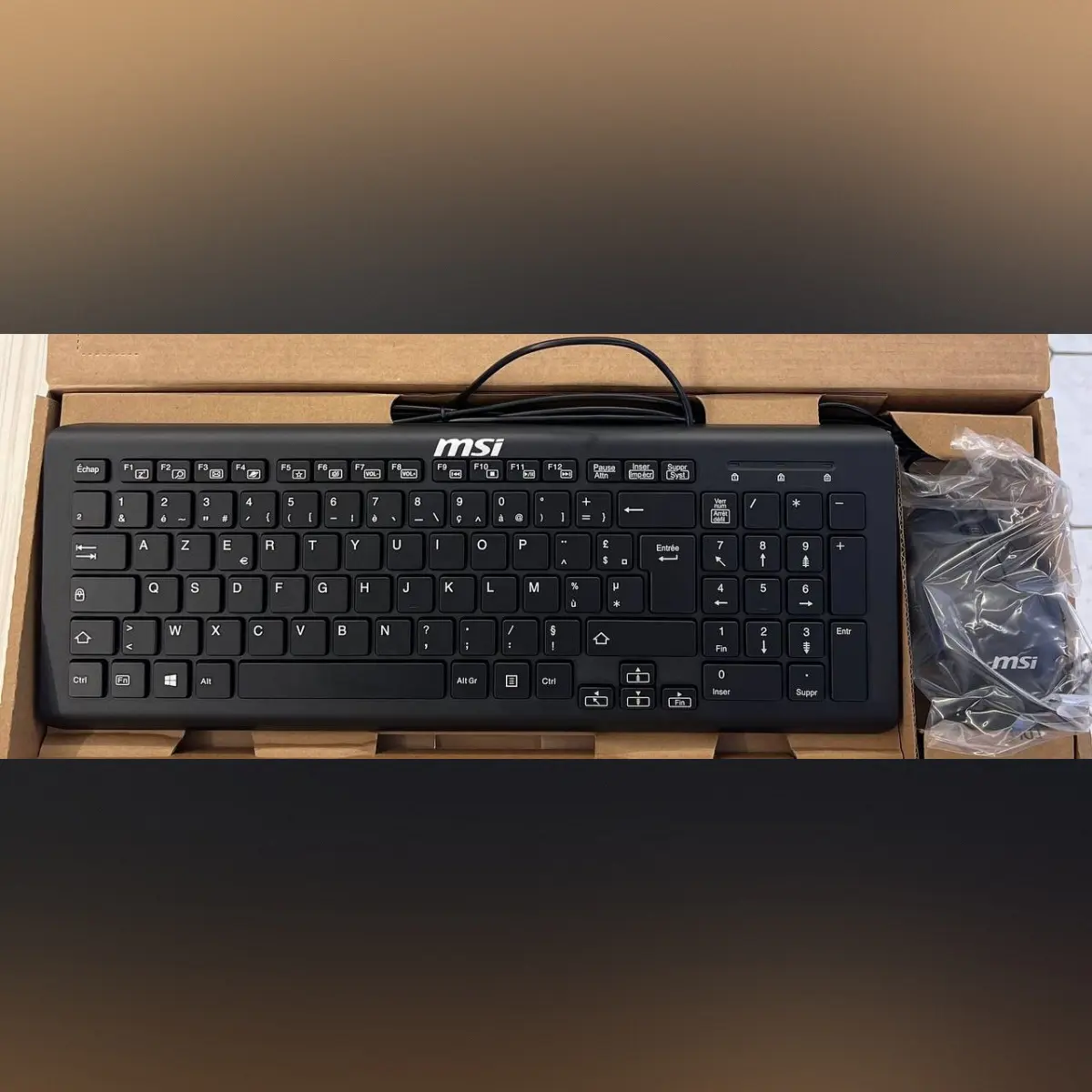 MSI COMBO CLAVIER + SOURIS FILAIRE – SK-9626 MB – AZERTY – USB-A – 100% AVEC PAVÉ NUMÉRIQUE – BLACK