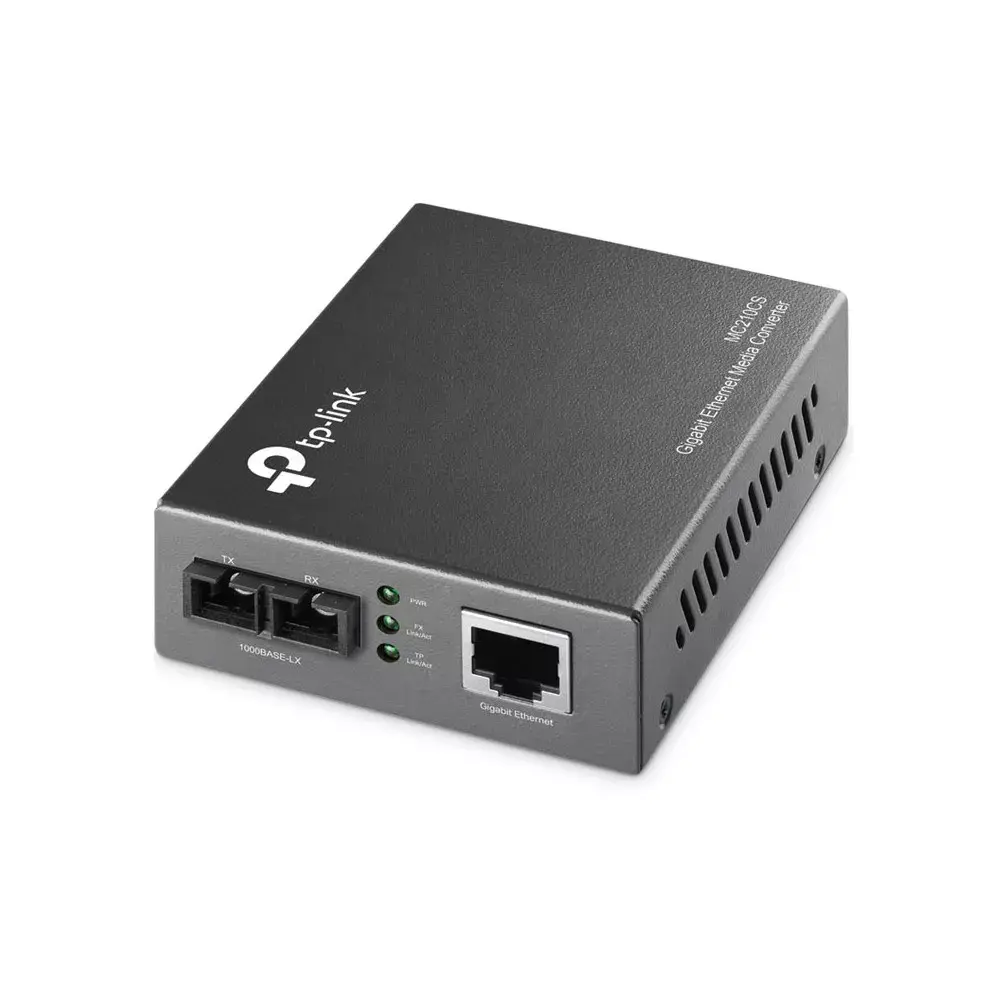 TP-LINK MC210CS – CONVERTISSEUR DE MÉDIA – MONOMODE – 2 PORTS FIBRE OPTIQUE 15 KM TP – 1000 MBPS