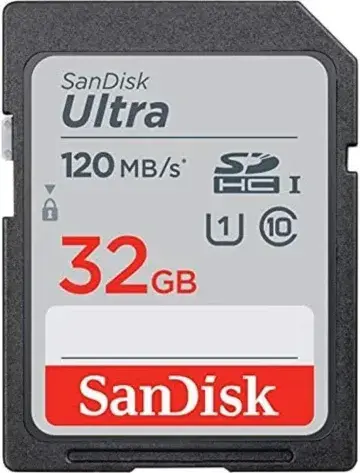 SanDisk Ultra SD 32 GB Carte Mémoire HC UHS-I jusqu’à 120 Mo/s