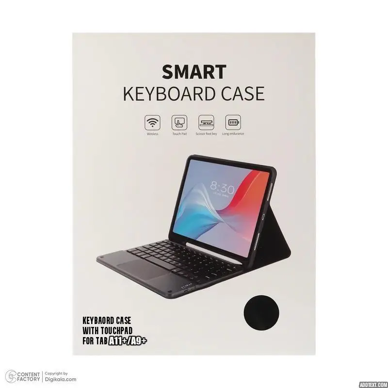 SMART KEYBOARD CASE SANS FIL AVEC TOUCHPAD – POUR TABLETTE GALAXY TAB A9+ / A11+ – USB – SCISSOR – BLACK