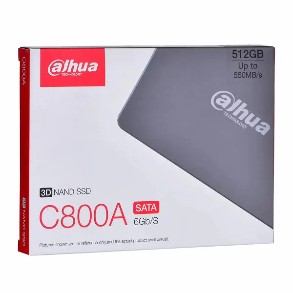 DAHUA C800A 512 GO – SSD SATA III 6 GB/S 2.5″ – 550 MO/S – 3D NAND FLASH – PC & LAPTOP – BLACK