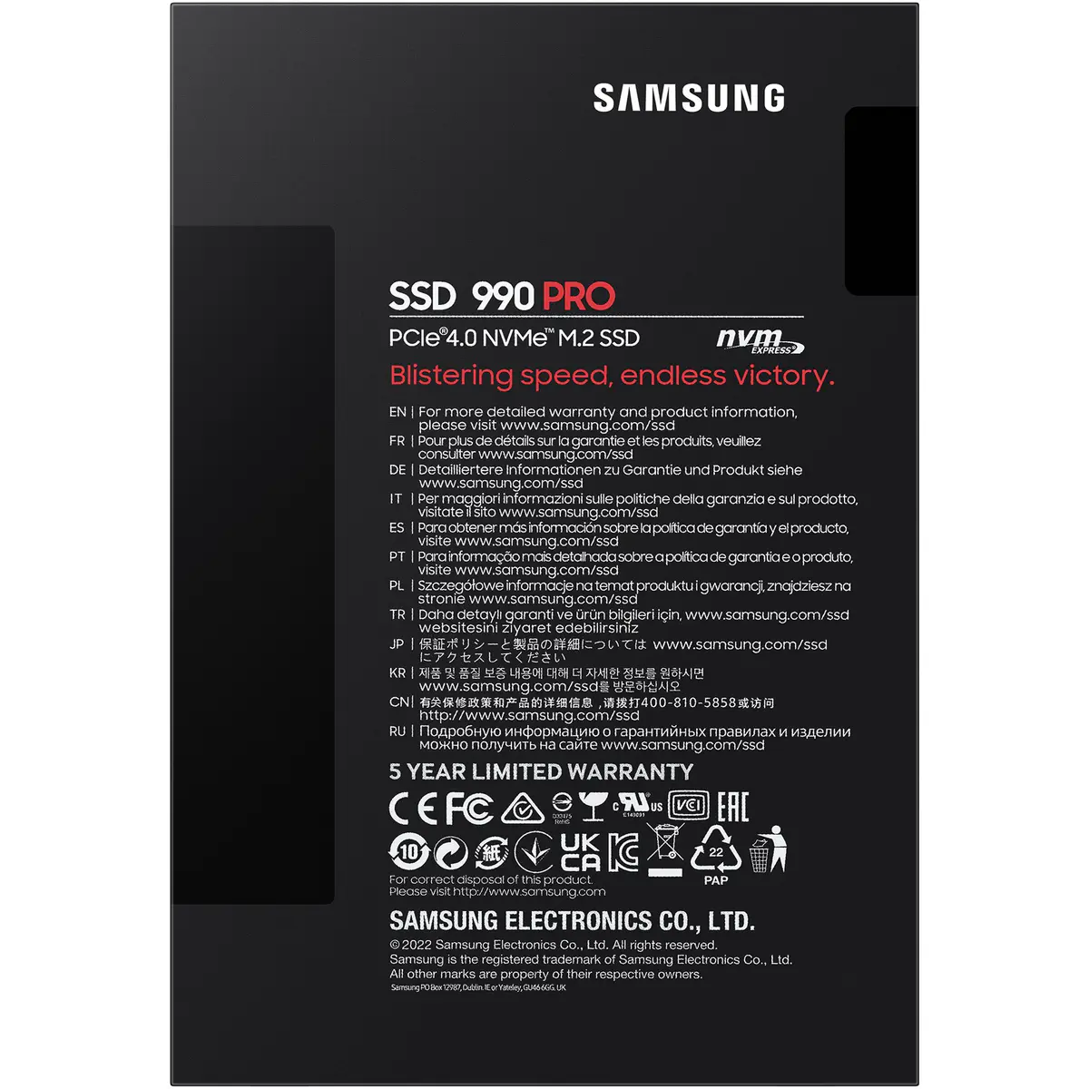 SAMSUNG 990 PRO 4 To SSD NVMe M.2 PCIe 4.0 7450 Mo/S