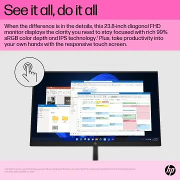 ECRAN HP E24T G5 – ÉCRAN TACTILE 23.8″ FULL HD – DALL IPS – 75HZ – 5 MS – HDMI+DP+USB-C – EYE EASE – ROTATIF – GRIS