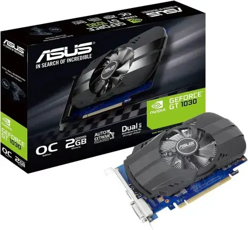 ASUS GEFORCE GT 1030 – CARTE GRAPHIQUE 2GO GDDR5 – OC MOOD 1278 MHZ – HDMI 2.0 – BLACK
