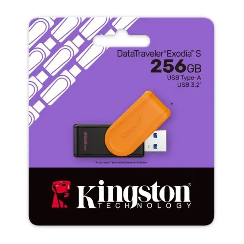 KINGSTON DATATRAVELER EXODIA S 256GB – FLASH DISQUE 256GB – USB TYPE-A 3.2 – TRANSFERT RAPIDE – BLACK
