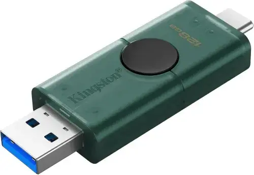 KINGSTON DATATRAVELER DUO 128GB – FLASH DISQUE USB TYPE-A 3.2 – USB TYPE-C – TRANSFERT RAPIDE – BLACK