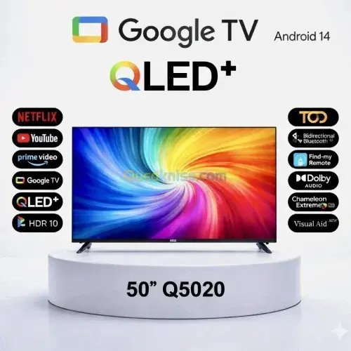 TV IRIS Q5020 50″ – GOOGLE TV – FULL HD – QLED+ ANDROID – BLUETOOTH – DOLBY AUDIO – EYE CARE – GOOGLE CAST