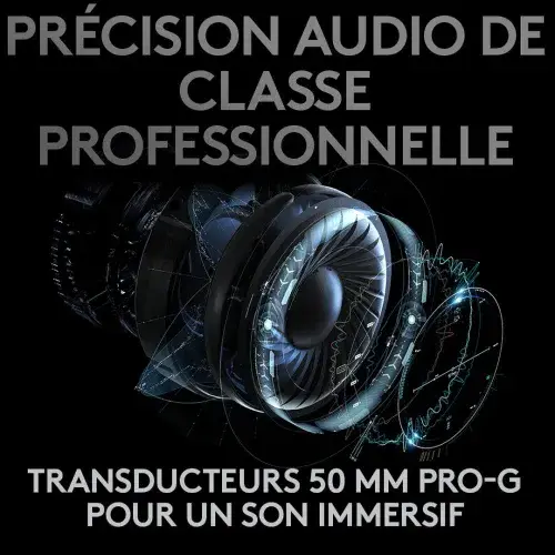 LOGITECH G PRO X LIGHTSPEED – CASQUE GAMING SANS FIL – LIGHTSPEED – AUDIO PRO – MICRO DÉTACHABLE – BLACK