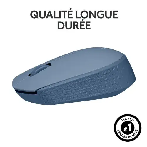 LOGITECH M171 WIRELESS MOUSE – SOURIS SANS FIL – AMBIDEXTRE – USB 2.4 GHZ – CAPTEUR OPTIQUE – 3 BOUTONS – BLEU & GRIS