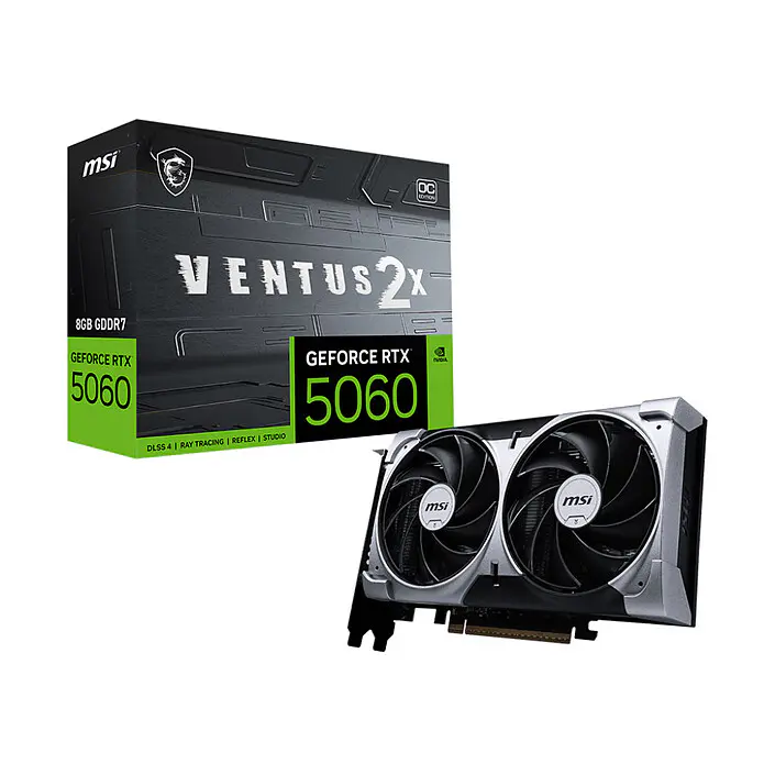 MSI GEFORCE RTX 5060 8G – VENTUS 2X OC – 8GO GDDR7 – HDMI / 3X DISPLAYPORT – DLSS 4 – PCI EXPRESS