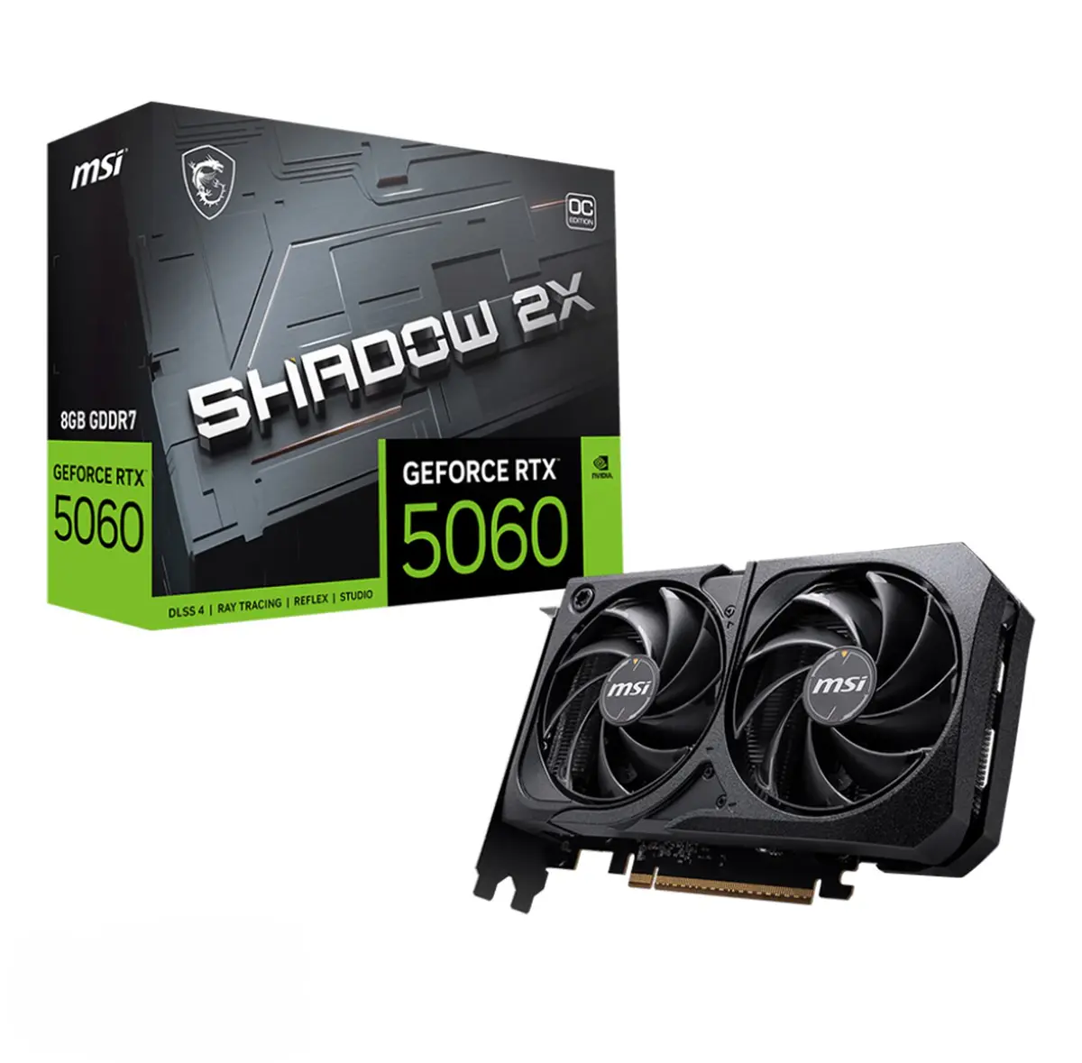 MSI GEFORCE RTX 5060 SHADOW 2X OC – 8GO GDDR7 4K – G-SYNC – DLSS 4 – BLACKWELL – HDMI/DP – BLACK