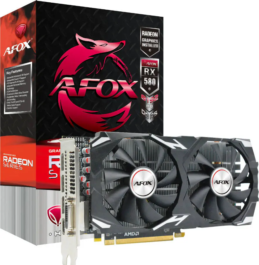 AFOX RADEON RX 580 – 8GB GDDR5 – PCI EXPRESS 3.0 – 2X FANS – DIRECTX 12 – AMD EYEFINITY – BLACK