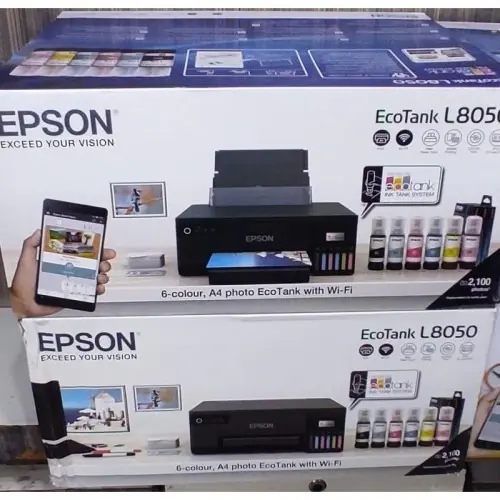 EPSON ECOTANK L8050 – IMPRIMANTE MONOFONCTION COULEUR – WIFI – USB – RÉSERVOIRS RECHARGEABLES – BLACK