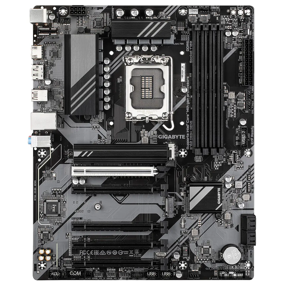 GIGABYTE B760 DS3H GEN5 – CARTE MÈRE ATX – SOCKET LGA 1700 – 4 x DDR5 – 1 x PCIe 5.0 X16 – 2 x M.2 PCIe 4.0 NVMe – USB 3.2 – LAN GIGABIT – BLACK
