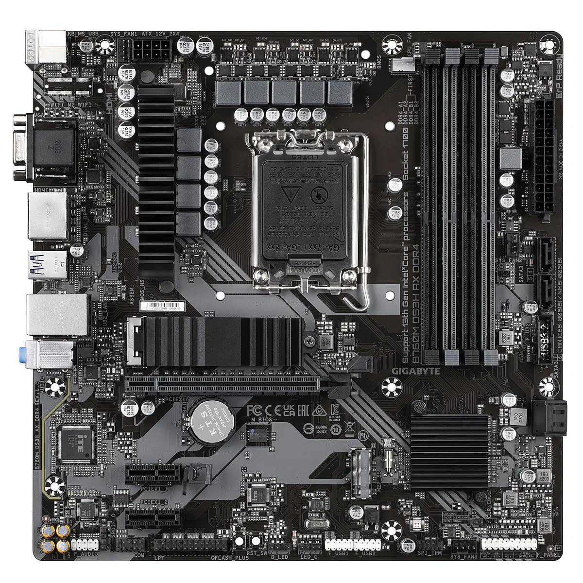 GIGABYTE B760M DS3H DDR4 – CARTE MÈRE MICRO ATX – SOCKET LGA 1700 – 4 x DDR4 – 1 x PCIe 4.0 X16 – 2 x M.2 PCIe 4.0 NVMe – LAN 2.5GBE – USB 3.1 – BLACK