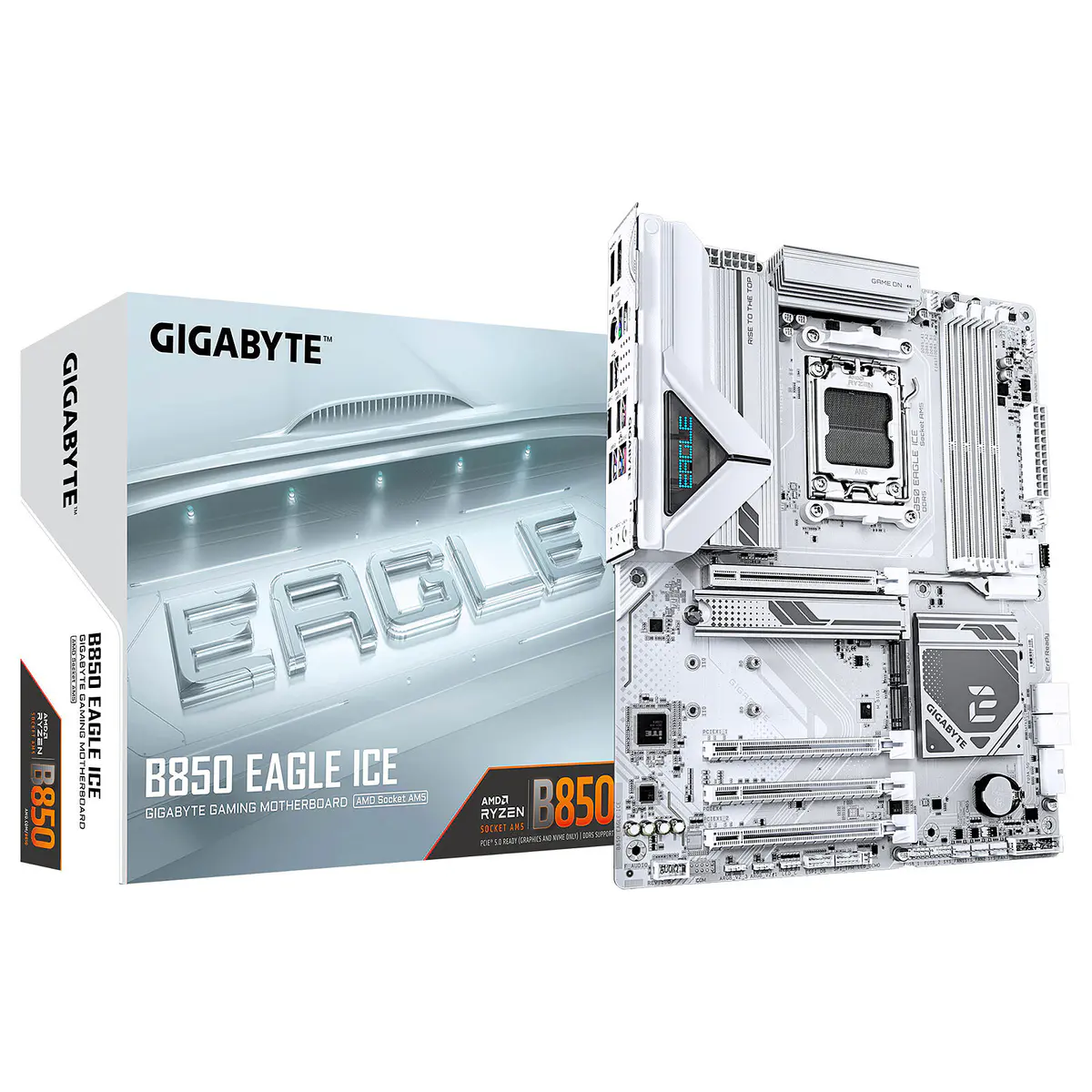 GIGABYTE B850 EAGLE ICE – CARTE MÈRE ATX – SOCKET AM5 – 4 X DDR5 – 1 X PCIE 5.0 X16 – 3 X M.2 NVME – LAN 2.5GBE – USB 3.0 – WHITE