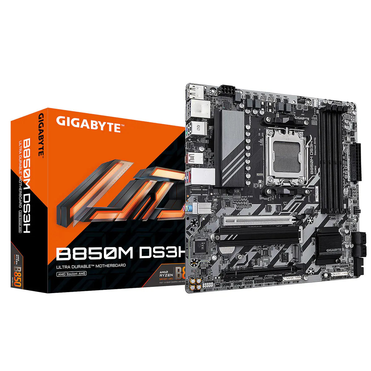 GIGABYTE B850M DS3H – CARTE MÈRE MICRO ATX – SOCKET AM5 – 4 X DDR5 – 1 X PCIE 5.0 X16 – 2 X M.2 NVME – LAN 2.5GBE – USB 3.1 – BLACK