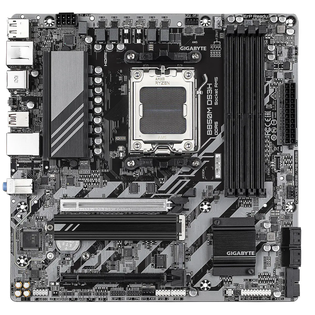 GIGABYTE B850M DS3H – CARTE MÈRE MICRO ATX – SOCKET AM5 – 4 X DDR5 – 1 X PCIE 5.0 X16 – 2 X M.2 NVME – LAN 2.5GBE – USB 3.1 – BLACK