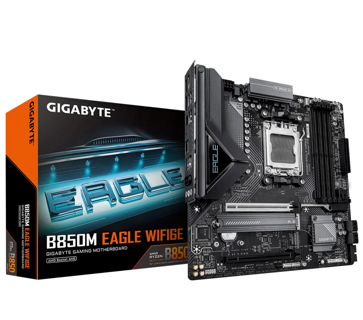 GIGABYTE B850M EAGLE WIFI6E – CARTE MÈRE MICRO ATX – SOCKET AM5 – 4 X DDR5 – 1 X PCIE 5.0 X16 – 2 X M.2 NVME – WIFI 6E – BLUETOOTH 5.3 – LAN 2.5GBE – BLACK
