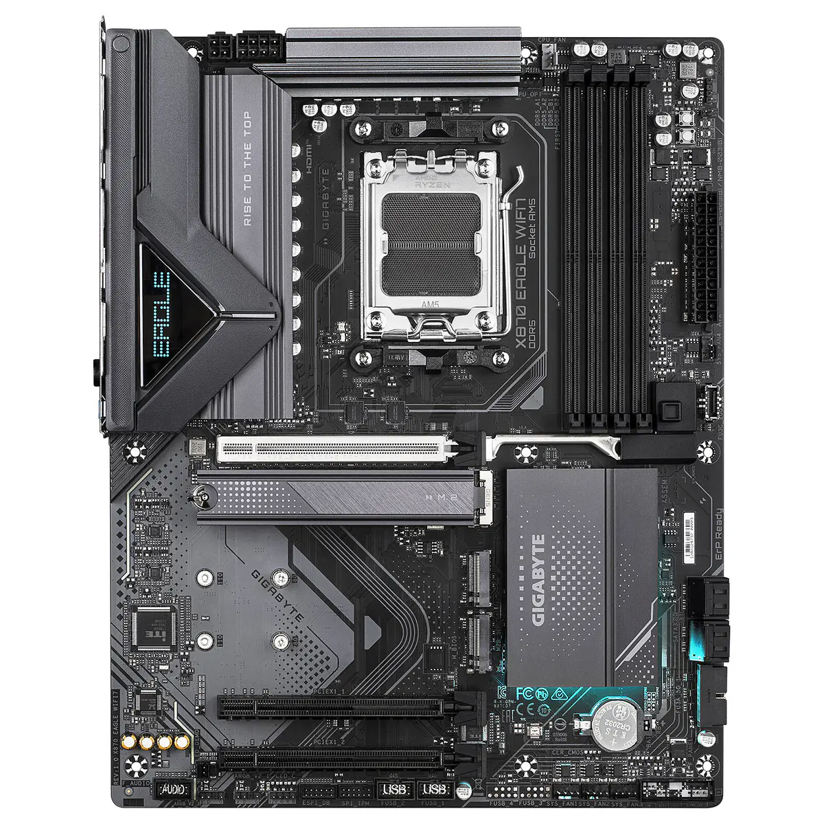 GIGABYTE X870 EAGLE WIFI7 – CARTE MÈRE ATX – SOCKET AM5 – 4 x DDR5 – 1 x PCIe 5.0 X16 – 3 x M.2 NVMe – WIFI 7 – BT 5.4 – LAN 2.5GBE – BLACK