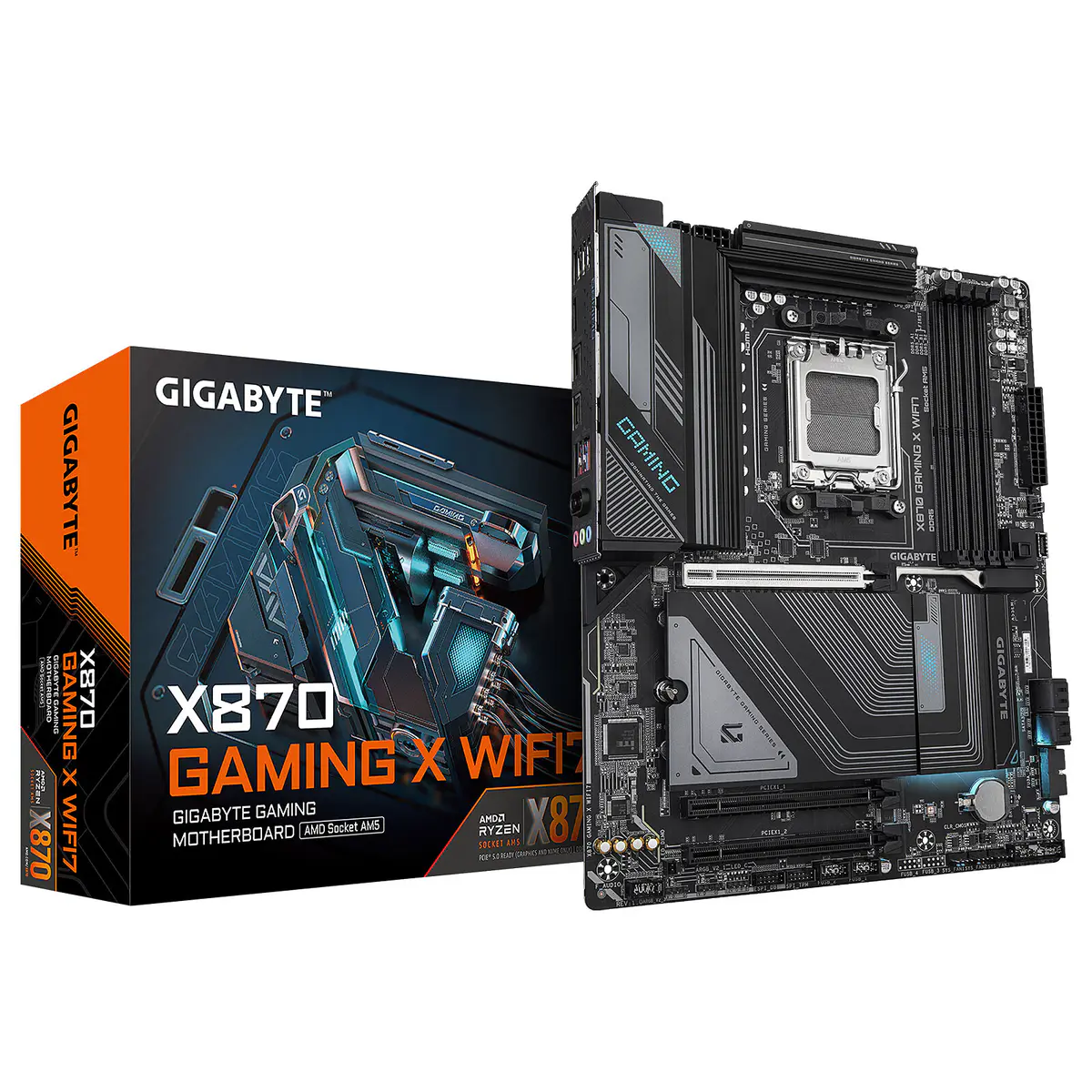 GIGABYTE X870 GAMING X WIFI7 – CARTE MÈRE ATX – SOCKET AM5 – 4 x DDR5 – 1 x PCIe 5.0 X16 – 3 x M.2 NVMe – WIFI 7 – BT 5.4 – LAN 2.5GBE – BLACK