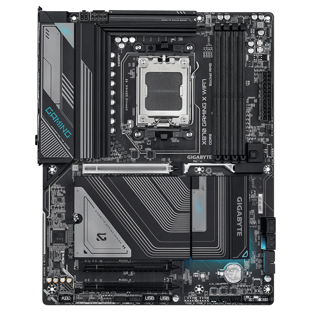 GIGABYTE X870 GAMING X WIFI7 – CARTE MÈRE ATX – SOCKET AM5 – 4 x DDR5 – 1 x PCIe 5.0 X16 – 3 x M.2 NVMe – WIFI 7 – BT 5.4 – LAN 2.5GBE – BLACK