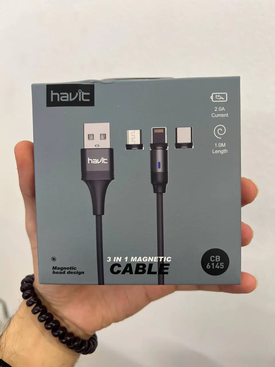HAVIT CB6145 – CÂBLE MAGNÉTIQUE 3 EN 1 – TYPE-C / MICRO USB / LIGHTNING – CHARGE RAPIDE – TRANSFERT DE DONNÉES – DURABLE – BLACK