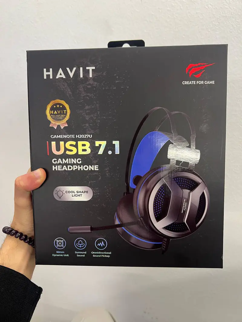 HAVIT H2027U – CASQUE GAMING FILAIRE USB 7.1 – HAUT-PARLEURS 50MM – SON SURROUND – MICROPHONE FLEXIBLE – RGB – BLACK