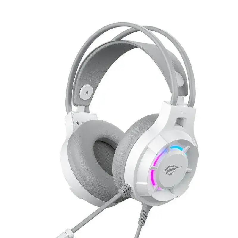 HAVIT GAMENOTE H2049D WHITE – CASQUE GAMING FILAIRE 3.5MM RGB – SON STÉRÉO – MICROPHONE FLEXIBLE – CONFORTABLE – WHITE
